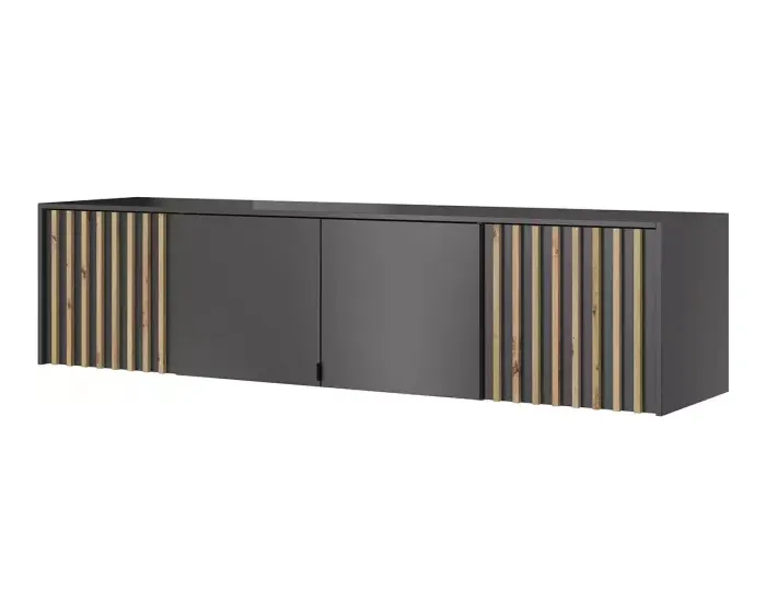 Nástavec na skříň Nelly 206 cm grafit/dub artisan
