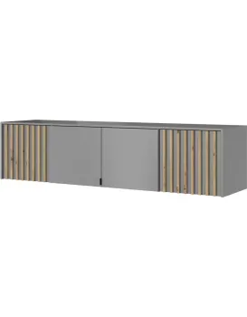 Nástavec na skříň Nelly 206 cm šedý/dub artisan