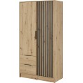 Šatní skříň Nelly 105 cm dub artisan/černá
