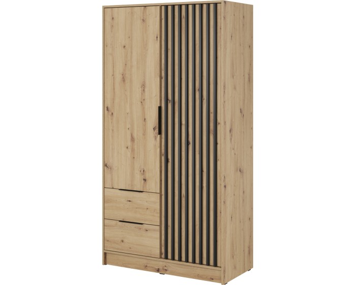 Šatní skříň Nelly 105 cm dub artisan/černá