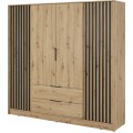 Šatní skříň Nelly 206 cm dub artisan/černá