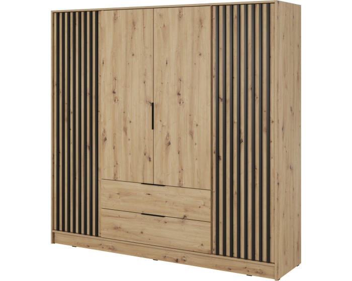 Šatní skříň Nelly 206 cm dub artisan/černá