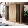 Šatní skříň Nelly 206 cm dub artisan/černá