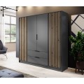 Šatní skříň Nelly 206 cm grafit/dub artisan