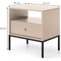 Noční stolek Mono II 54 cm béžový/černý