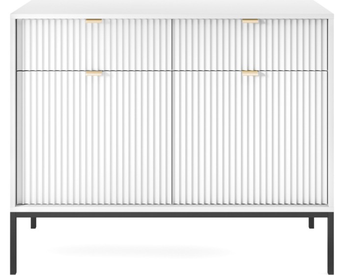 Komoda Nova 104 cm se zásuvkami bílá/černá
