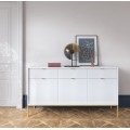 Komoda Nova 154 cm bílá/zlatá