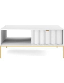 Konferenční stolek Nova 104 cm bílý/zlatý