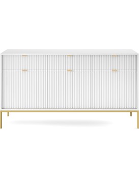 Komoda Nova 154 cm bílá/zlatá