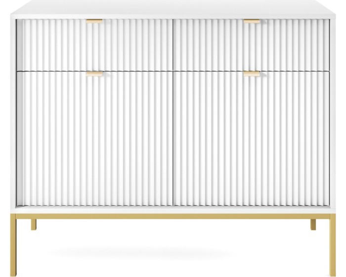 Komoda Nova 104 cm se zásuvkami bílá/zlatá