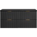 Závěsná skříňka pod umyvadlo Casad s deskou 120 cm černá
