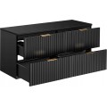 Závěsná skříňka pod umyvadlo Casad s deskou 120 cm černá