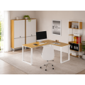 Rohový kancelářský stůl Houseland Nuvia Home 03 160 cm dub/bílý