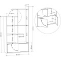 Moderní knihovna Houseland Half bílá/antracitově šedá