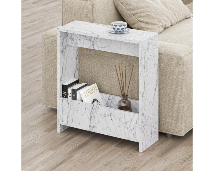 Odkládací stolek Houseland Simpi mramor Carrara