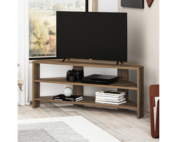 Rohový TV stolek Houseland Thales dub tmavý