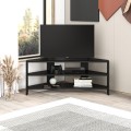 Rohový TV stolek Houseland Thales vintage černý
