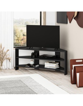Rohový TV stolek Houseland Thales vintage černý