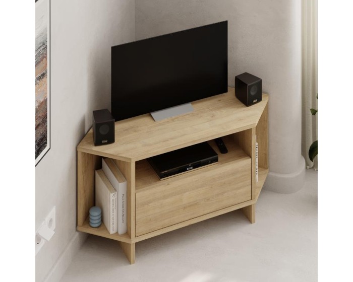 Rohový TV stolek Houseland Viva dub safírový