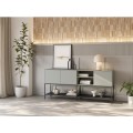 Komoda Houseland Amira 180 cm šedo-zelená