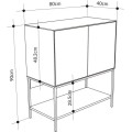 Komoda Houseland Amira 80 cm šedo-zelená