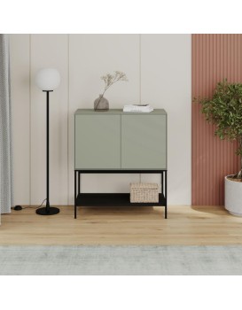 Komoda Houseland Amira 80 cm šedo-zelená