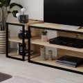 Sada TV stolku + 2 ks bočních stolků Houseland Echo dub safírový/černá