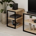 Sada TV stolku + 2 ks bočních stolků Houseland Echo dub safírový/černá