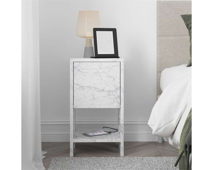 Noční stolek Houseland EMA mramor Carrara