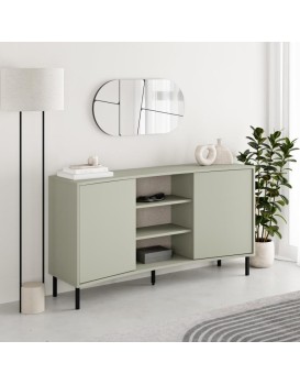 Komoda Houseland Frem 150 cm šedo-zelená