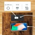 Odkládací stolek Houseland Lela s nabíjecí stanicí a USB hnědý/černý