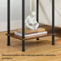 Odkládací stolek Houseland Lela s nabíjecí stanicí a USB hnědý/černý