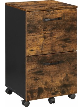 Pojízdný kancelářský kontejner Vasagle Veluko 70 cm hnědý/černý