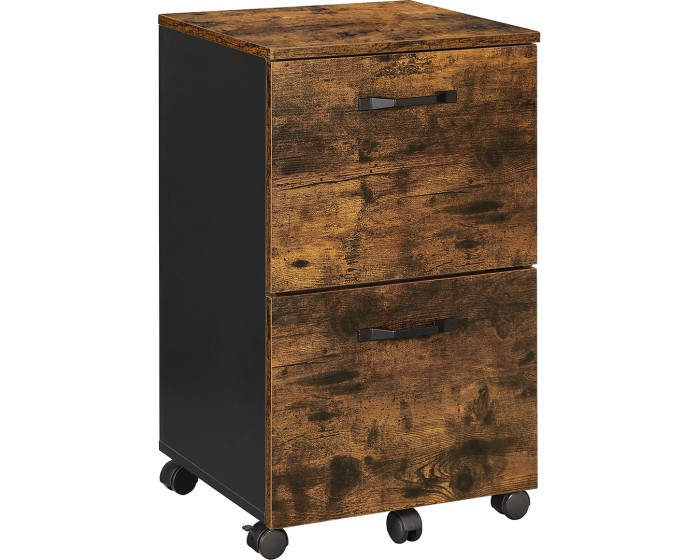 Pojízdný kancelářský kontejner Vasagle Veluko 70 cm hnědý/černý