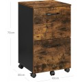 Pojízdný kancelářský kontejner Vasagle Veluko 70 cm hnědý/černý