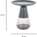 Odkládací stolek Tiffany 50 cm čirý/černý mat