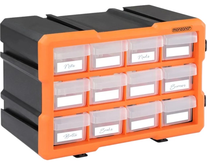 Organizér Damir s 12 přihrádkami černý/oranžový