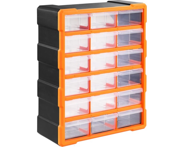 Organizér Damir s 18 přihrádkami černý/oranžový