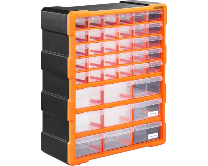 Organizér Damir s 39 přihrádkami černý/oranžový