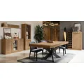 Jídelní rozkládací stůl Cozy 39 z masivu 160/210 cm dub Rustikal/černý