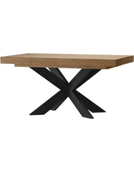 Jídelní rozkládací stůl Cozy 39 z masivu 160/210 cm dub Rustikal/černý
