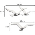 Nástěnná dekorace létající ptáci Flying 35 cm stříbrná