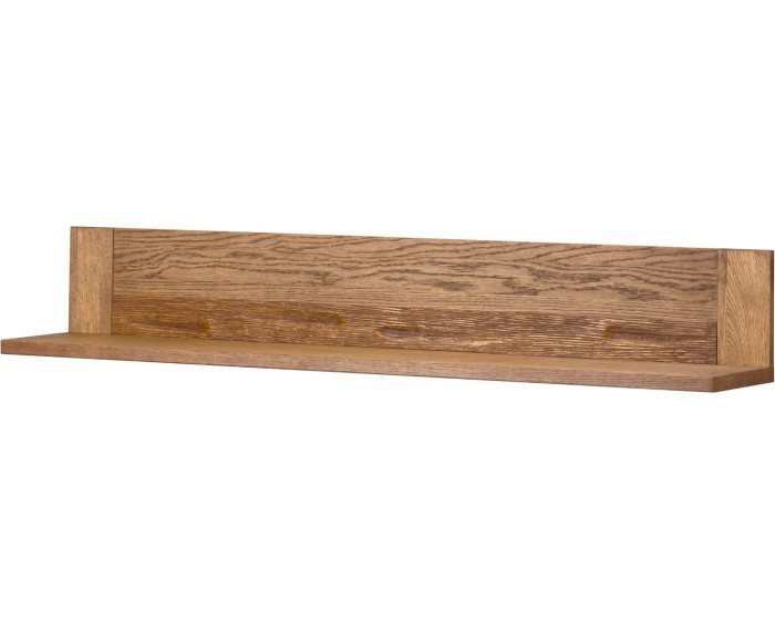 Nástěnná police Velvet II 35 161 cm s LED osvětlením dub Rustikal