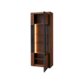 Vitrína Paris II 10 75 cm z masivu s LED osvětlením dub antický/černá