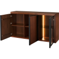 Komoda Paris II 45 182 cm z masivu s LED osvětlením dub antický/černá