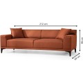 Třímístná pohovka Petra 212 cm oranžová
