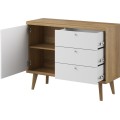 Komoda Primo 107 cm s šuplíky dub Riviéra/bílá