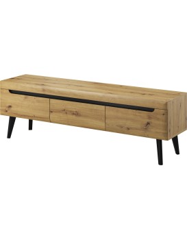 Televizní stolek Nordi 160 cm černý/dub artisan