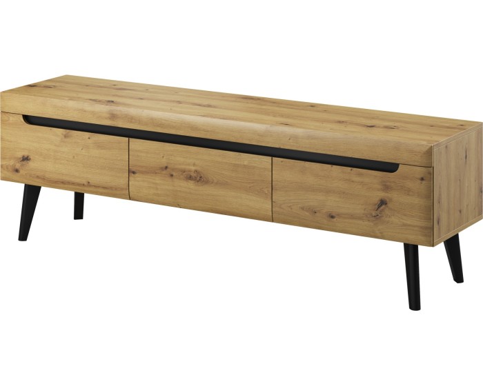 Televizní stolek Nordi 160 cm černý/dub artisan