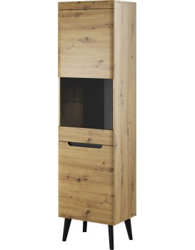 Vitrína Nordi 53 cm černá/dub artisan